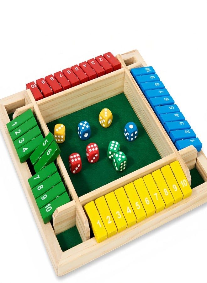 OANM Studio Wooden Shut The Box Game, Classic 2 to 6 Player Dice Board Game with 8 Dice, Traditional Tabletop Game for Adults and Families, for Game Night. - Image 1